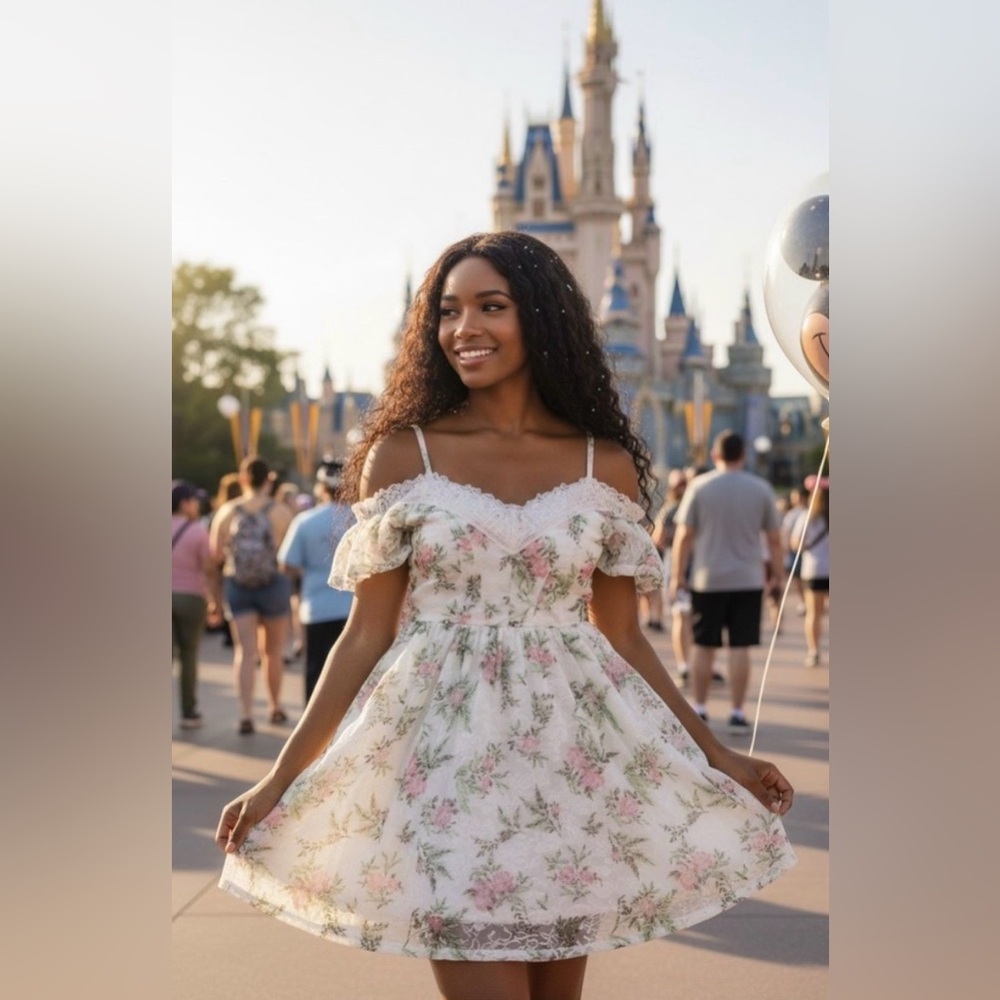 Disney Princess and the Frog Tatiana Off the Shoulder Floral Dress